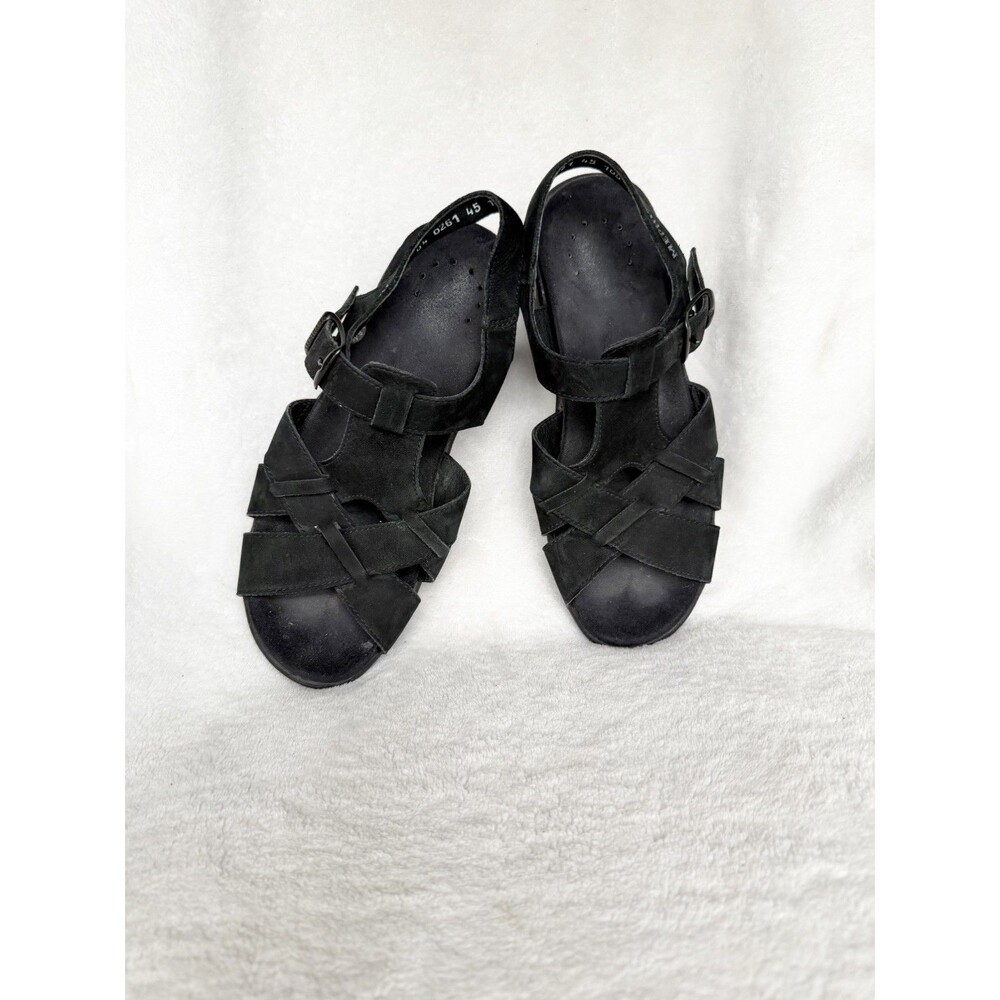 Mephisto Nada Black Suede Comfort Sandals Women's Size 6 - 36